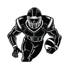 American football player vecto silhouette images