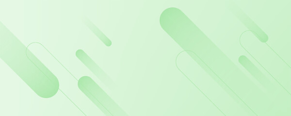 White abstract wide banner background with green geometric shapes.