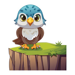 Cute Owl Perched on Wooden Pedestal