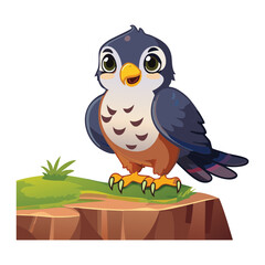 Charming Owl Standing on Rocky Cliff