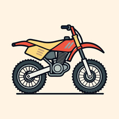 Fototapeta premium Illustration of a Classic Dirt Bike with a Red and Yellow Color Scheme