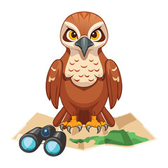 Focused Owl with Determined Expression