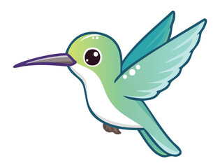 Peaceful Hummingbird with Green Feathers