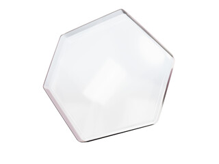 Glass hexagon Single symbol icon isolated on transparent background. shield protect healthcare technology. 3d render illustration element