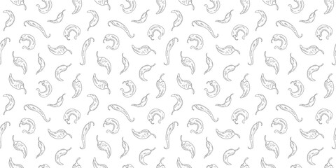 Obraz premium chili pattern Background. doodle chili background. pepper pattern background.