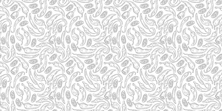 chili pattern Background. doodle chili background. pepper pattern background.