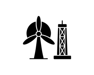 creative details wind turbine icon vector illustration
