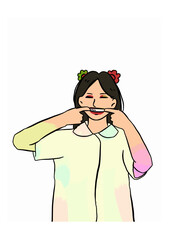 young mgirl in a white shirt