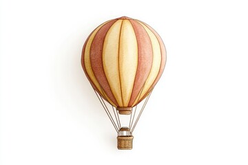 Obraz premium Vintage hot air balloon, pale peach/cream stripes