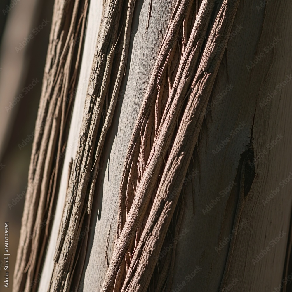 Poster close-up view of a tree trunk, showcasing textured bark and natural patterns.