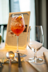 Refreshing Cocktail Served on a Table