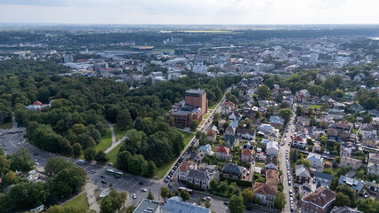 Aerial Cityscape with Urban and Green Areas