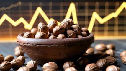Chocolate market trends analysis global data visualization indoor close-up economic insights