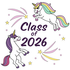Magical class of 2026 unicorn graduation celebration