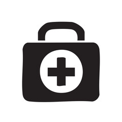 Fototapeta premium First Aid Kit Icon – Emergency Medical Box Vector