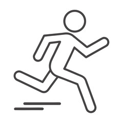 This icon depicts a running man silhouette, a vector symbol of people in sport, often used for race and competition