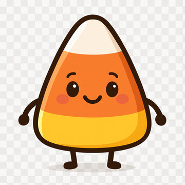 Cartoon candy corn smiling