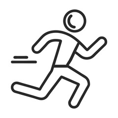 Running man silhouette symbol illustrating a fast-moving athlete