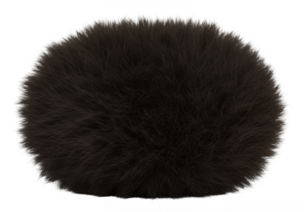 Fluffy brown pom pom isolated on transparent background