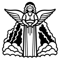Angel Falls line art vector