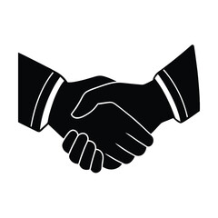 Handshake vector illustration depicting two businessmen shaking hands in agreement, symbolizing a successful business deal and partnership