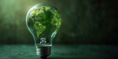 Planet Earth Inside Light Bulb