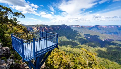 Fototapeta premium Scenic lookout platform overlooking a valley