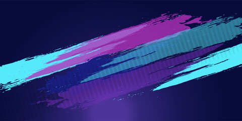 Vibrant Blue and Purple Brush Texture Halftone Effect Grunge Sports Background for Dynamic Banner or Poster Design with Energetic and Active Atmosphere
