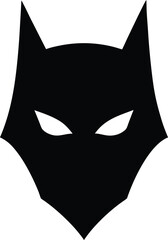 Minimalist floating bat silhouette isolated on transparent background