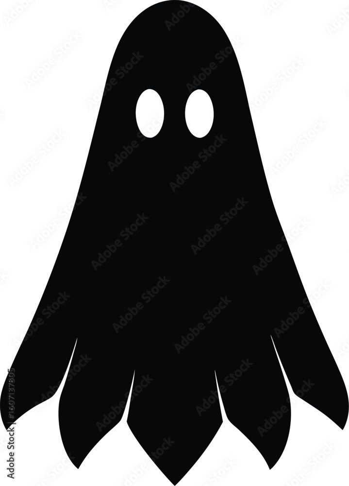 Poster clean and minimal ghost silhouette isolated on transparent background