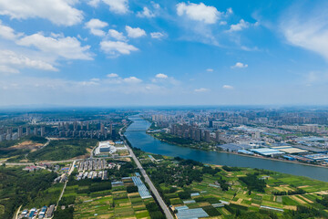 Aerial view of Suizhou's urban scenery, Hubei Province.the birthplace of Yan Emperor Shennong, the ancestor of humanities
