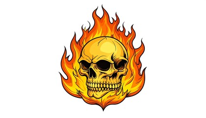 Fiery skull graphic design