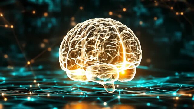 Digital representations showcase neural connections and brain activity in an educational session focused on neuroscience research