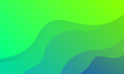 Abstract green background with waves. Vector illustration