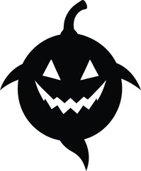 Clean and minimal silhouette of a levitating jack isolated on transparent background