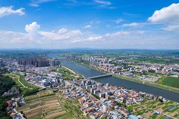 Aerial view of Suizhou's urban scenery, Hubei Province.the birthplace of Yan Emperor Shennong, the ancestor of humanities
