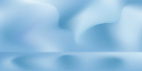 Blue Background Studio with Gradient White Light on Podium stage for Product Display Present,Empty