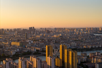 Aerial view of Suizhou's urban scenery, Hubei Province.the birthplace of Yan Emperor Shennong, the ancestor of humanities
