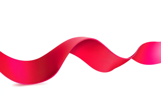 Red ribbon banner,  on a transparent background
