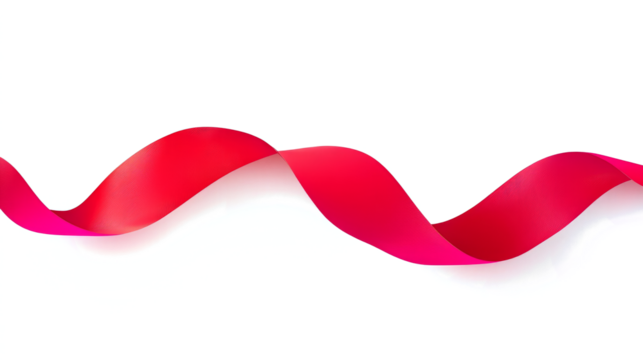 Red ribbon banner, on a transparent background - Powered by Adobe