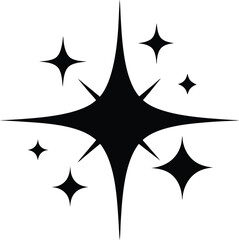 Clean and minimal magical sparkles silhouette isolated on transparent background