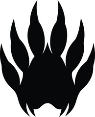 Minimalist werewolf claws silhouette isolated on transparent background