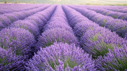 Obraz premium Endless lavender field stretches to the horizon creating a beautiful floral landscape
