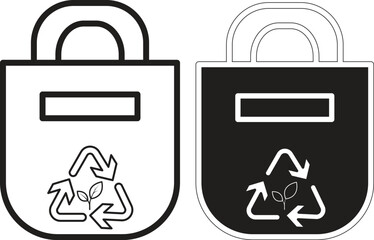 Eco reusable tote featuring plant leaf design, environmentally friendly bag concept for plastic-free shopping with transparent background