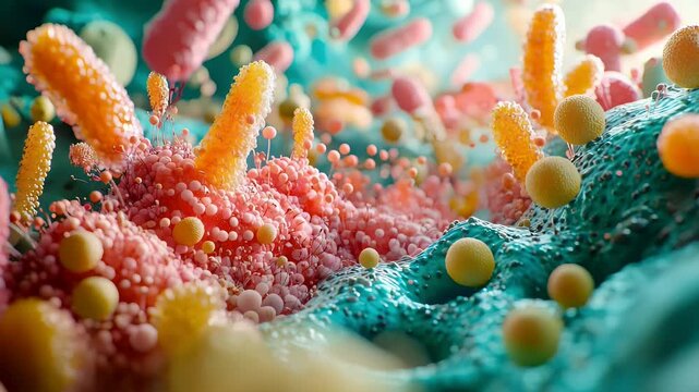 microbiome landscape with organic textures