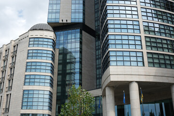 Obraz premium Modern architecture reflects the vibrant spirit of Kyiv streets