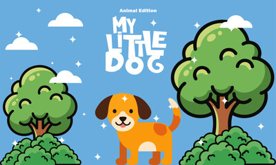 A bright and cheerful cartoon illustration designed for learning about animals. design for kids book cover