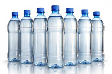 Clear plastic bottle mockup of cold mineral water isolated on white background, Soda Water Bottle With Blank Label