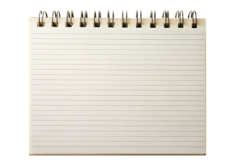 Large notepad page isolated on white background