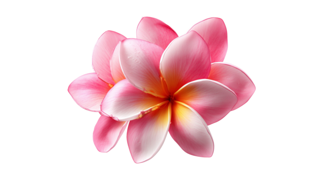 Pink frangipani flower isolated on white background - Powered by Adobe